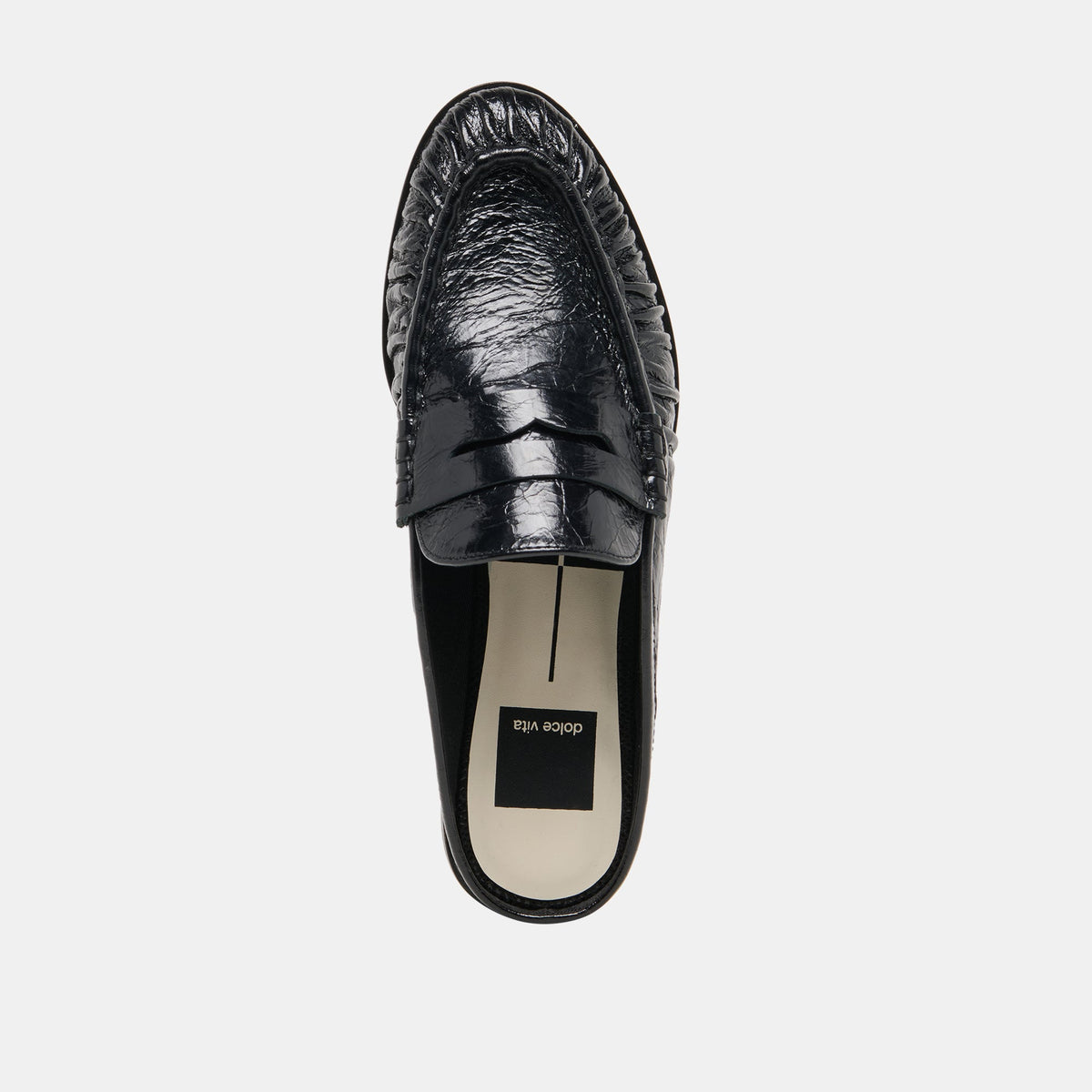 BETZY Midnight Crinkle Patent Closed-Toe Slip-On Loafers | Dolce Vita Discount