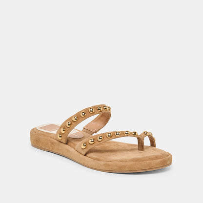 Amary Stud Lt Brown Suede Sandals | Dolce Vita Popular
