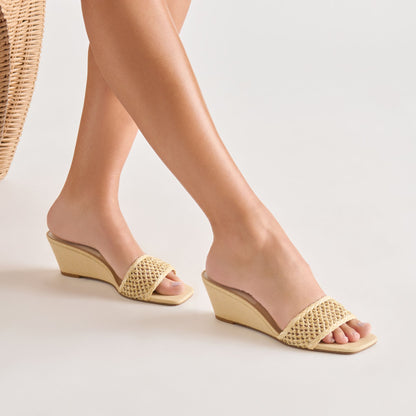Qaily Lt Natural Raffia Wedges | Dolce Vita Featured