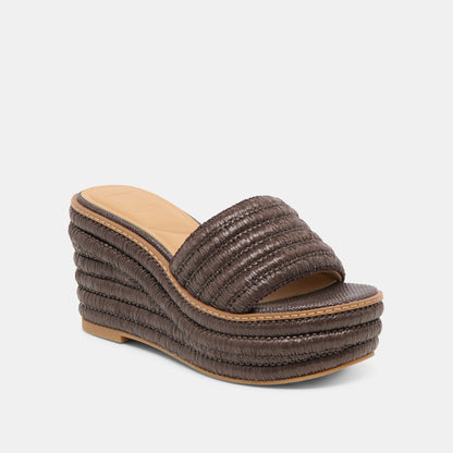 Throne Chocolate Raffia Wedges | Dolce Vita Hot Sale