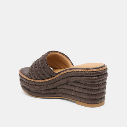 Throne Chocolate Raffia Wedges | Dolce Vita Hot Sale