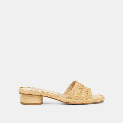 Dixi Wide Lt Natural Cross Hatch Raffia Sandals | Dolce Vita Best Seller
