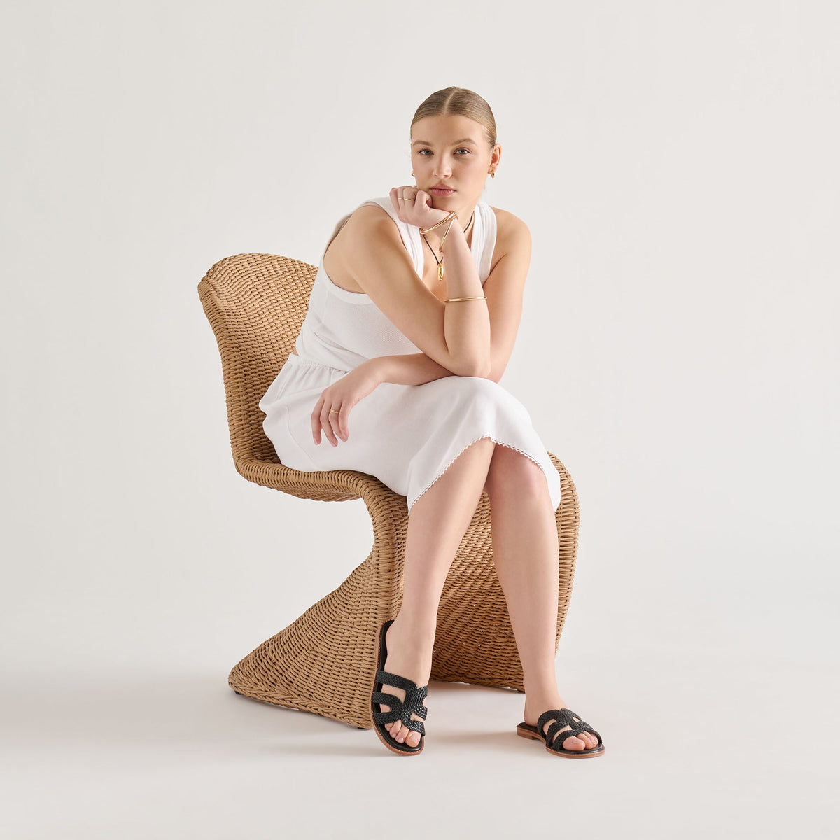 EMON Black Stella Slide Open-Toe Sandals | Dolce Vita Exclusive