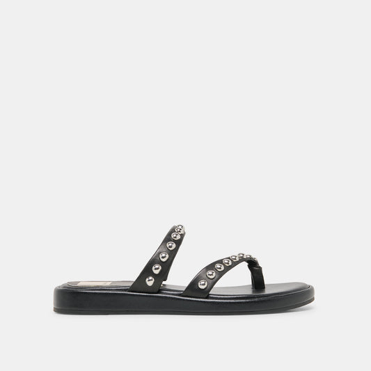 Amary Stud Black Leather Sandals | Dolce Vita Sale