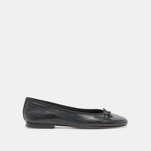 Ritla Wide Black Leather Ballet Flats | Dolce Vita New