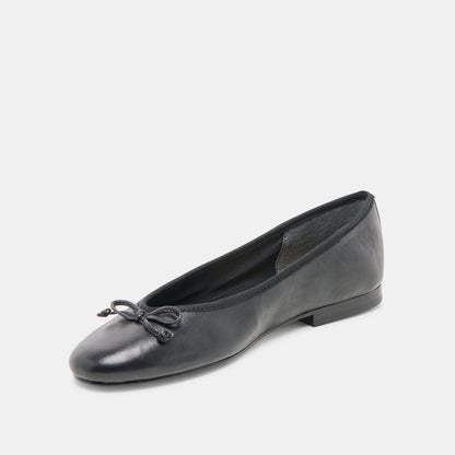 Ritla Wide Black Leather Ballet Flats | Dolce Vita New