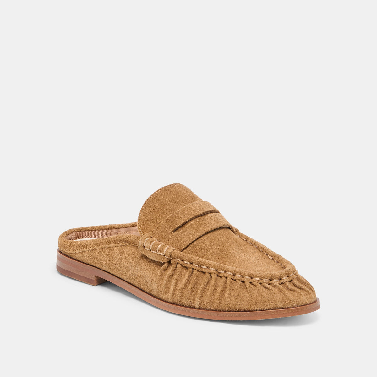 BETZY Lt Brown Suede Closed-Toe Slip-On Loafers | Dolce Vita Premium