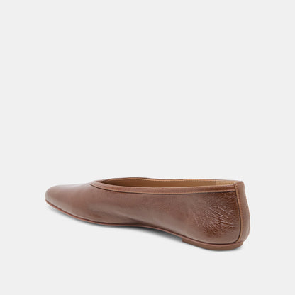 CARET Russet Leather Pointed-Toe Ballet Flats | Dolce Vita Essential