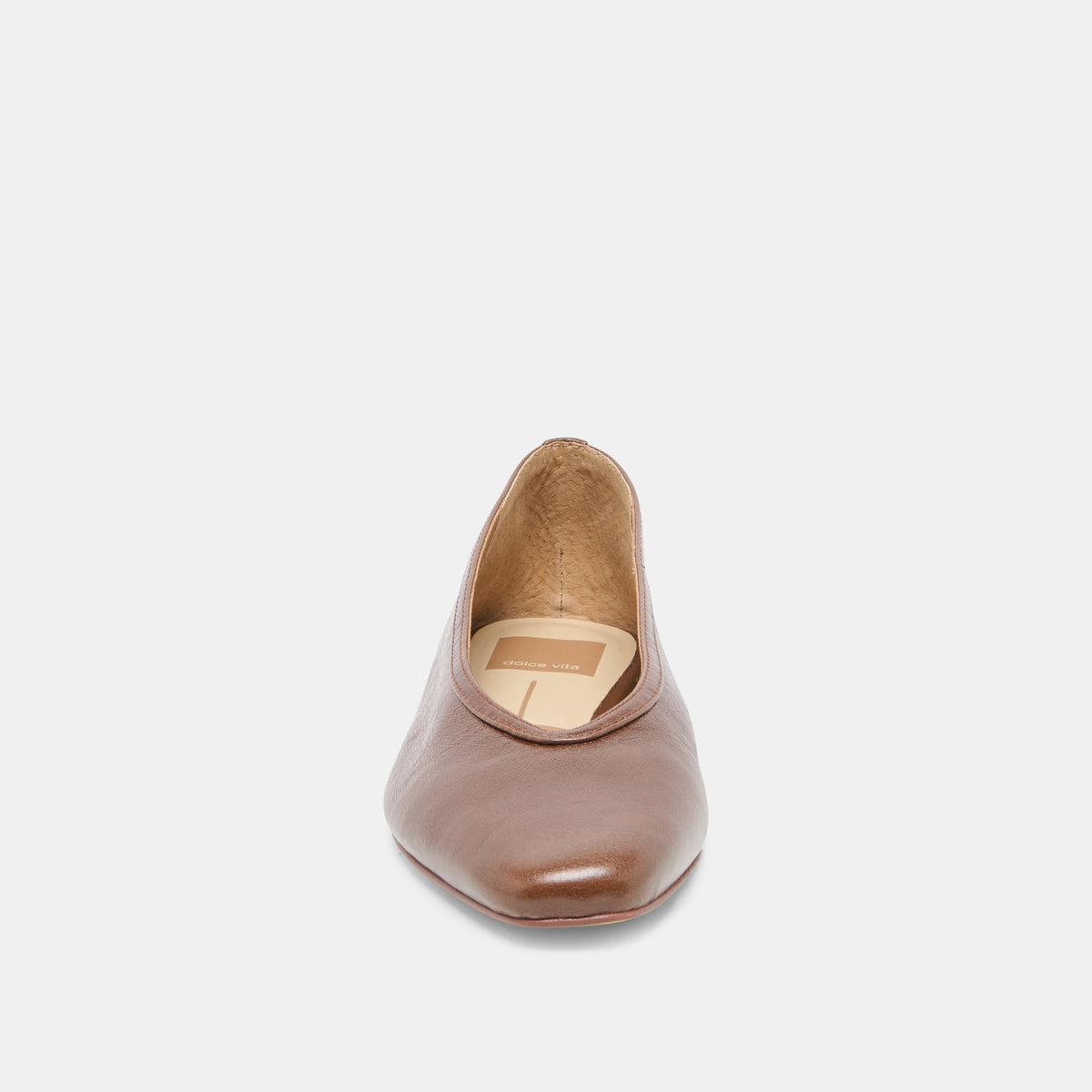 CARET Russet Leather Pointed-Toe Ballet Flats | Dolce Vita Essential