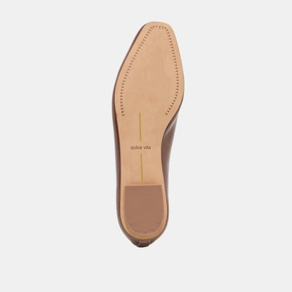 CARET Russet Leather Pointed-Toe Ballet Flats | Dolce Vita Essential