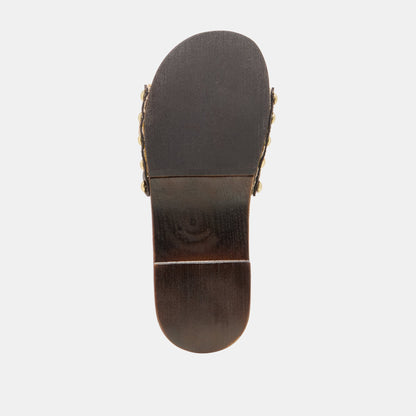 SHERY Natural Raffia Open-Toe Buckle Wood Sole Sandals | Dolce Vita Hot Sale