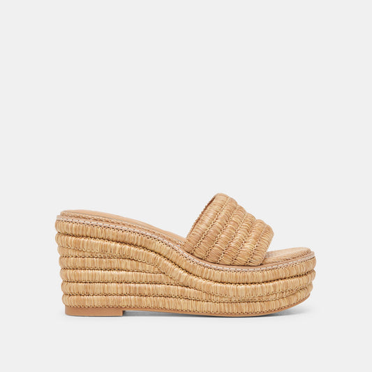 Throne Wide Lt Natural Raffia Wedges | Dolce Vita Trusted