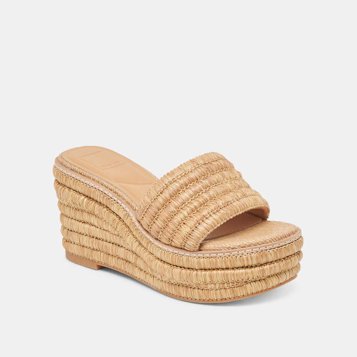 Throne Wide Lt Natural Raffia Wedges | Dolce Vita Trusted
