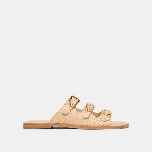 FIN Sand Raffia Open-Toe Slide Sandals | Dolce Vita Great Value