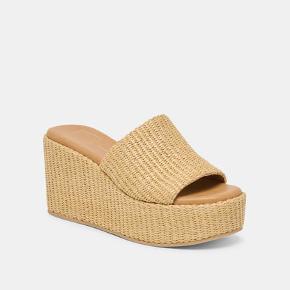 Joclyn Wide Lt Natural Raffia Wedges | Dolce Vita Sale