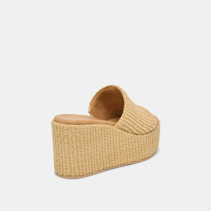 Joclyn Wide Lt Natural Raffia Wedges | Dolce Vita Sale