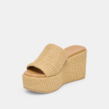 Joclyn Wide Lt Natural Raffia Wedges | Dolce Vita Sale