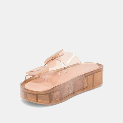 JULIO X Mocha Vinyl Jelly Platform Sandals | Dolce Vita Classic