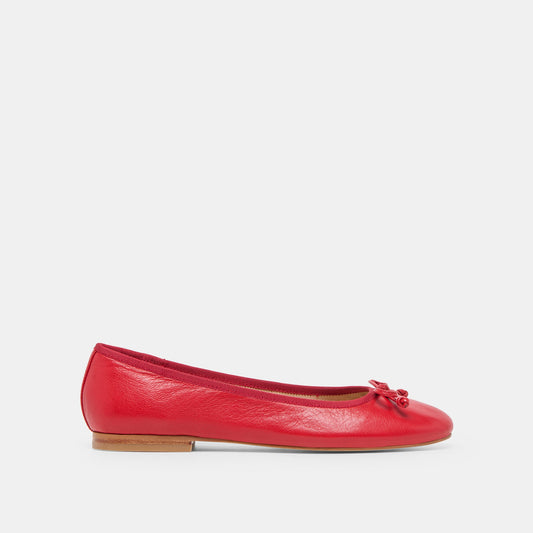 Ritla Wide Cherry Leather Ballet Flats | Dolce Vita Special Offer