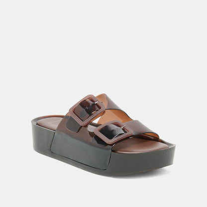 JULIO X Chocolate Vinyl Jelly Platform Sandals | Dolce Vita Hot Sale