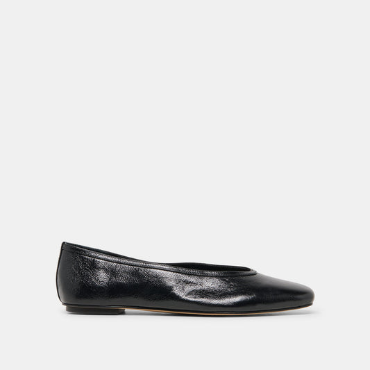 CARET Black Leather Pointed-Toe Ballet Flats | Dolce Vita Latest