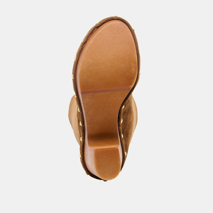 JENNY Chestnut Suede Knee-High Platform Wood Sole Boots | Dolce Vita Featured