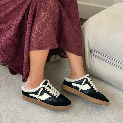 Notice Slide Plush Black Woven Leather Sneakers | Dolce Vita Best Price