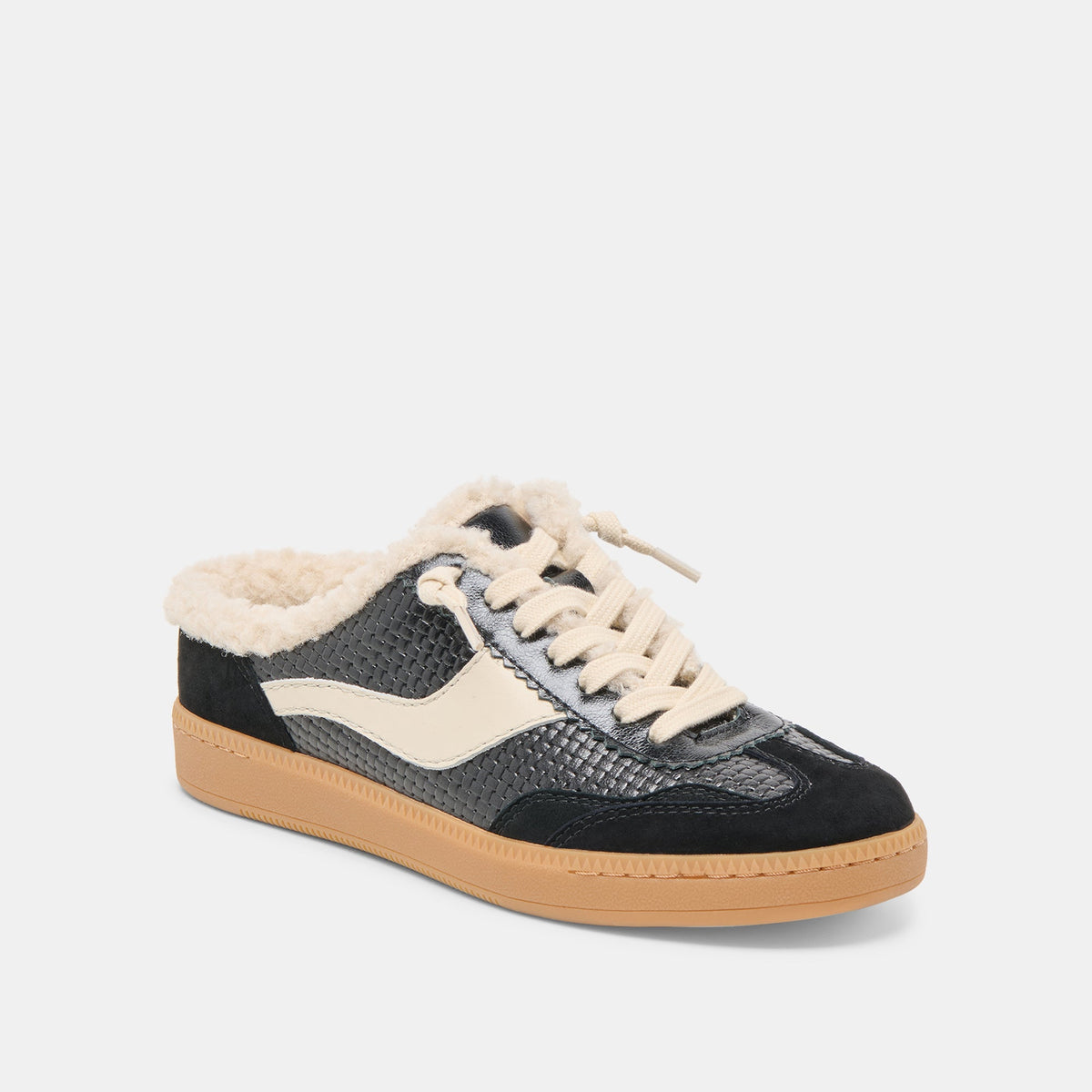Notice Slide Plush Black Woven Leather Sneakers | Dolce Vita Best Price