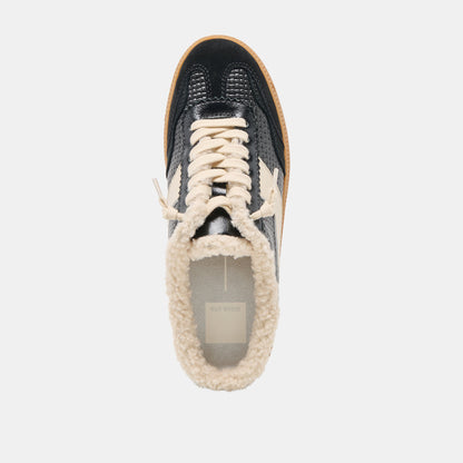 Notice Slide Plush Black Woven Leather Sneakers | Dolce Vita Best Price