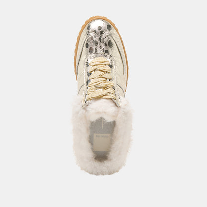 Izzey Plush Platinum Leather Sneakers | Dolce Vita Popular