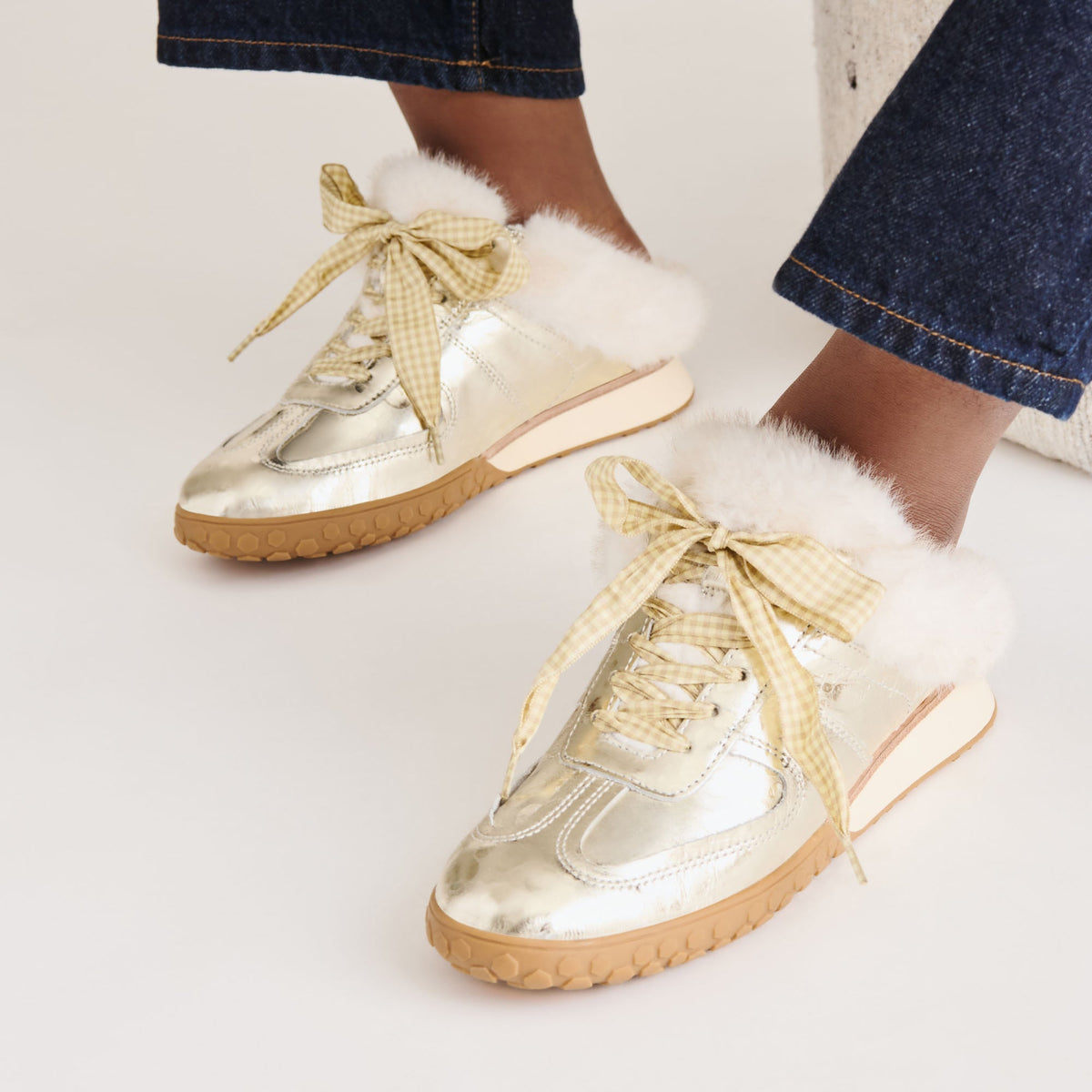 Izzey Plush Platinum Leather Sneakers | Dolce Vita Popular