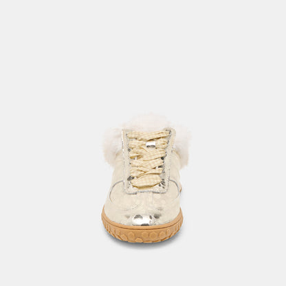 Izzey Plush Platinum Leather Sneakers | Dolce Vita Popular
