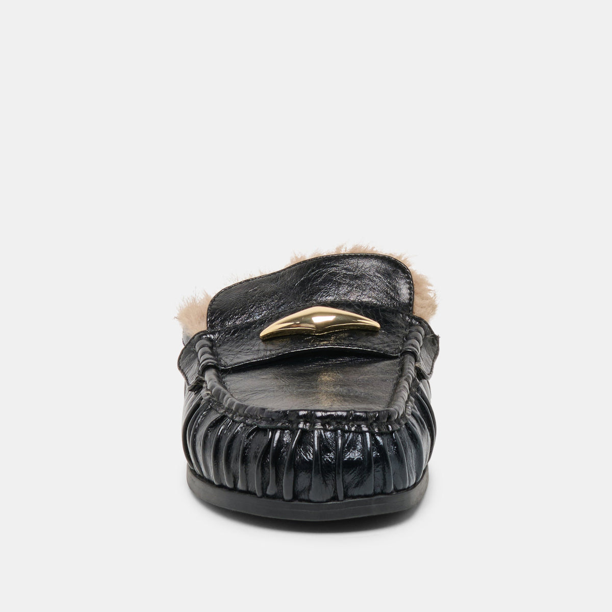 Jodero Plush Black Leather Flats | Dolce Vita Hot Sale