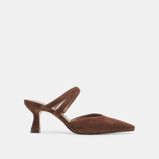 Linore Dk Brown Suede Heels | Dolce Vita Top Pick