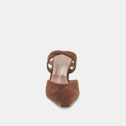 Linore Dk Brown Suede Heels | Dolce Vita Top Pick