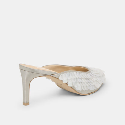 Samary Confetti Silver Satin Heels | Dolce Vita Discount
