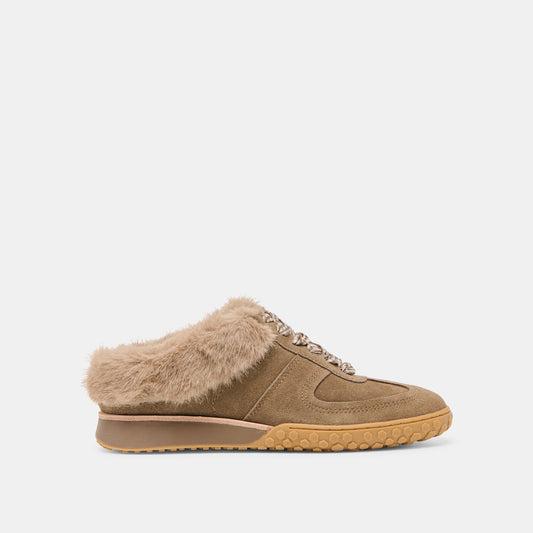 Izzey Plush Olive Suede Sneakers | Dolce Vita Signature