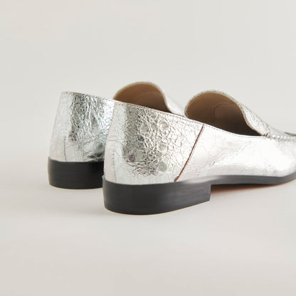 Beny Flats Silver Distressed Leather | Silver Leather Flats for Women
 – Dolce Vita | Dolce Vita Hot Sale