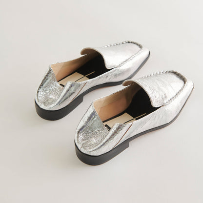 Beny Flats Silver Distressed Leather | Silver Leather Flats for Women
 – Dolce Vita | Dolce Vita Hot Sale