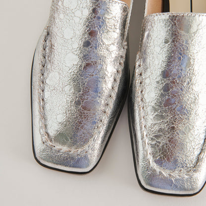 Beny Flats Silver Distressed Leather | Silver Leather Flats for Women
 – Dolce Vita | Dolce Vita Hot Sale