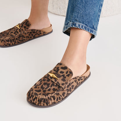 Jodero Brown Leopard Printed Suede Flats | Dolce Vita Latest