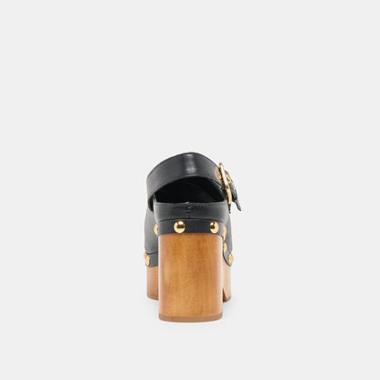 Adelan Black Leather Clogs | Dolce Vita Signature