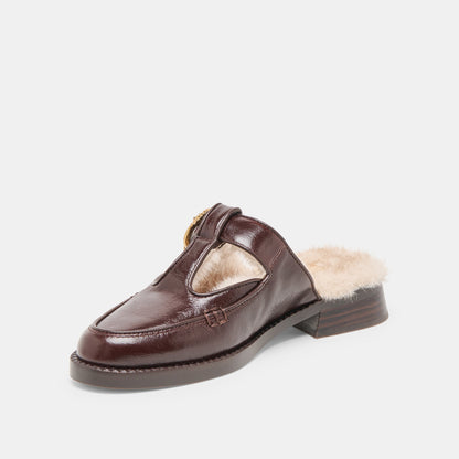 Harlah Plush Chocolate Leather Flats | Dolce Vita Top Pick