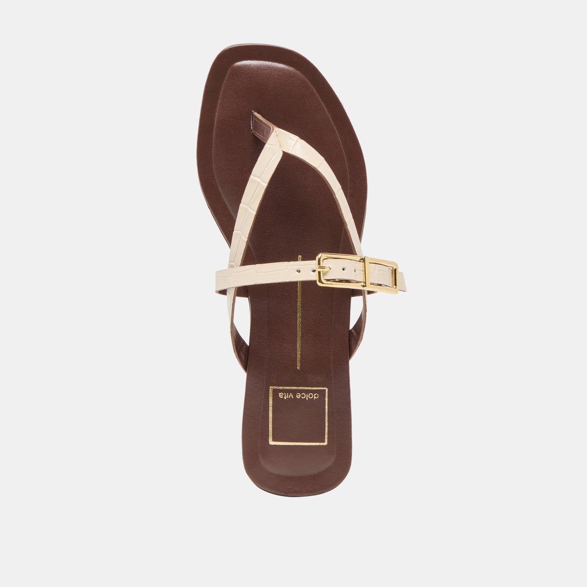 Piers Beige Croco Embossed Leather Sandals | Dolce Vita Best Seller