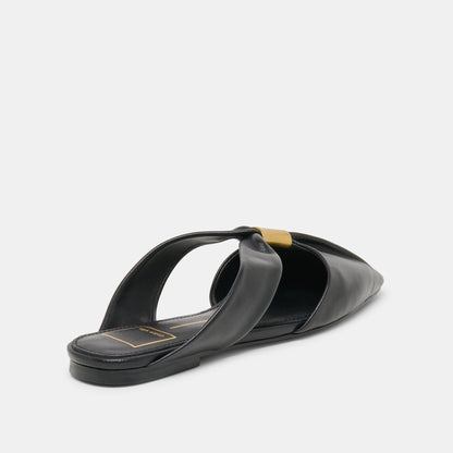 Franey Black Leather Flats | Dolce Vita Signature
