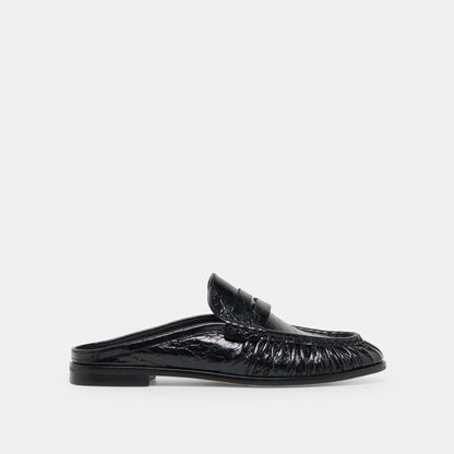 BETZY Midnight Crinkle Patent Closed-Toe Slip-On Loafers | Dolce Vita Sale