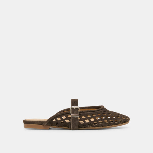 Mirian Dk Brown Suede Flats | Dolce Vita Top Pick
