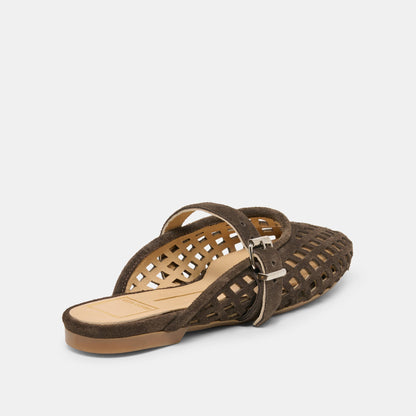 Mirian Dk Brown Suede Flats | Dolce Vita Top Pick
