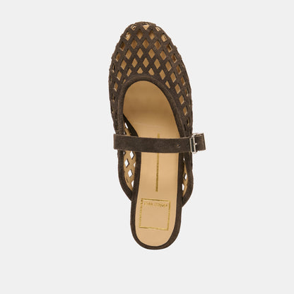 Mirian Dk Brown Suede Flats | Dolce Vita Top Pick