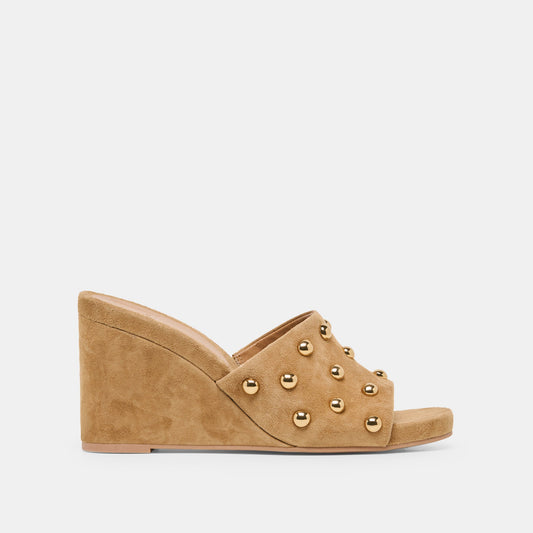 Holta Stud Lt Brown Suede Wedges | Dolce Vita Deals
